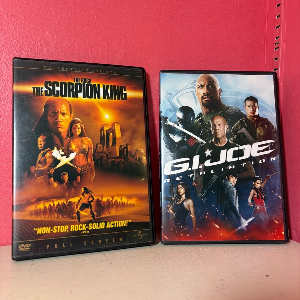 G.I. Joe: Retaliation & The Scorpion King DVD Movies * EUC The Rock Bruce Willis